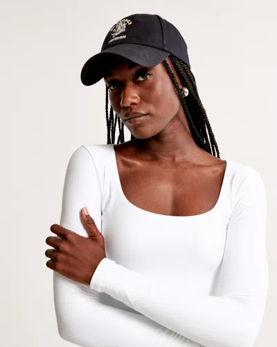 Abercrombie & Fitch Soft Matte Seamless Long-sleeve Tuckable Squareneck Top In White