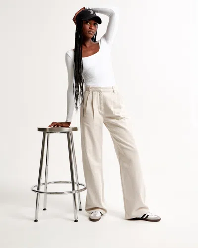 Abercrombie & Fitch Soft Matte Seamless Long-sleeve Tuckable Squareneck Top In White