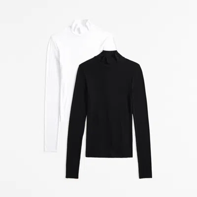 Abercrombie & Fitch 2-pack Long-sleeve Featherweight Rib Mockneck Tops In Multi