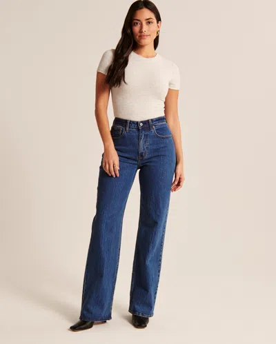 Abercrombie & Fitch Short-sleeve Cotton-blend Seamless Fabric Crew Bodysuit In Neutral