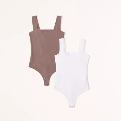 Abercrombie & Fitch 2-pack Cotton Seamless Fabric Squareneck Bodysuits