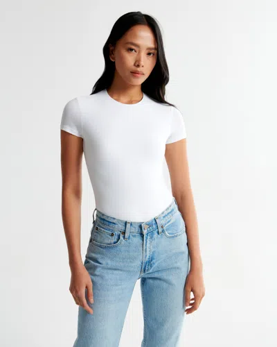 Abercrombie & Fitch Soft Matte Seamless Tee Bodysuit In White