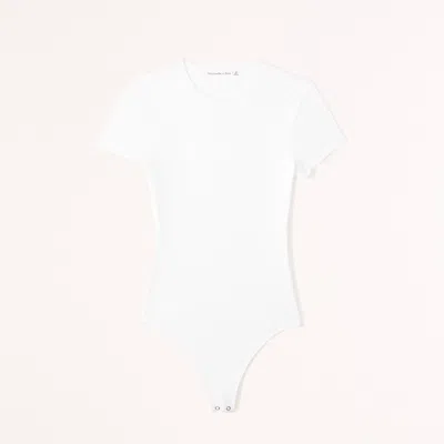 Abercrombie & Fitch Soft Matte Seamless Tee Bodysuit In White