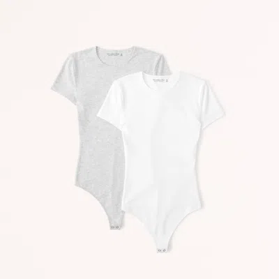 Abercrombie & Fitch 2-pack Short-sleeve Tee Bodysuits In Black