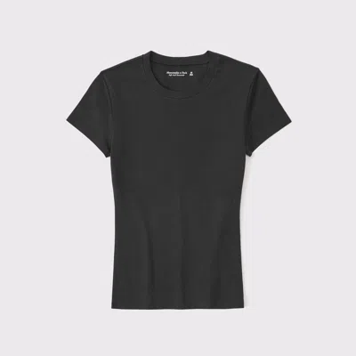 Abercrombie & Fitch Essential Tuckable Baby Tee In Black