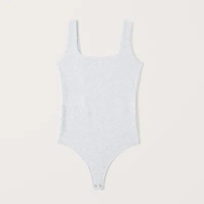 Abercrombie & Fitch Cotton-blend Seamless Fabric Tank Bodysuit In White