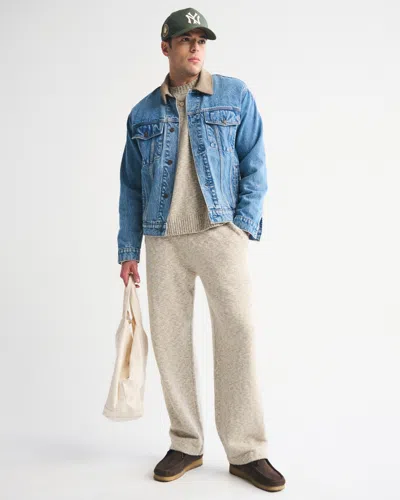 Abercrombie & Fitch Baggy Open-hem Sweater Pant In Neutral