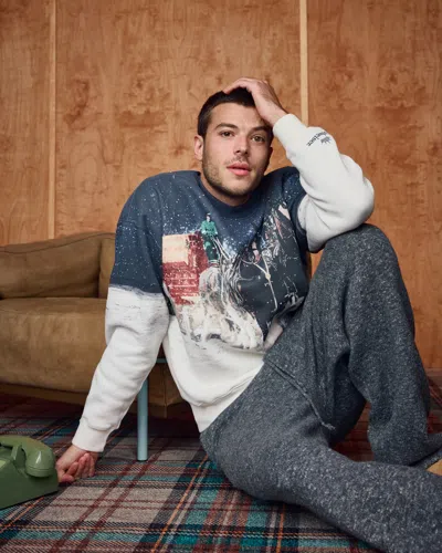 Abercrombie & Fitch Baggy Open-hem Sweater Pant In Gray