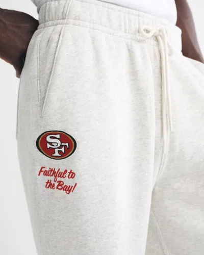 Abercrombie & Fitch San Francisco 49ers Baggy Cinched Sweatpant In Gray
