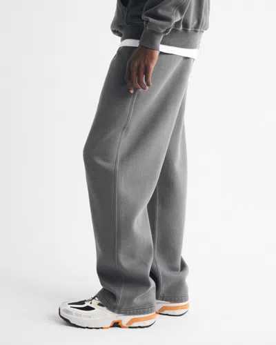 Abercrombie & Fitch Essential Baggy Open-hem Sweatpant In Gray