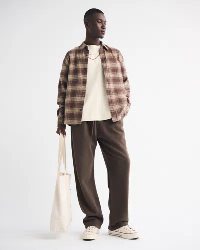 Abercrombie & Fitch Essential Baggy Open-hem Sweatpant In Brown