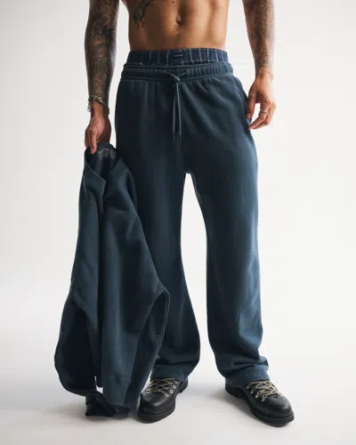 Abercrombie & Fitch Essential Baggy Open-hem Sweatpant In Blue