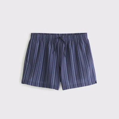 Abercrombie & Fitch Pull-on Micro-texture Swim Trunk In Blue