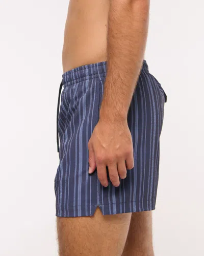 Abercrombie & Fitch Pull-on Micro-texture Swim Trunk In Blue