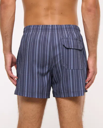 Abercrombie & Fitch Pull-on Micro-texture Swim Trunk In Blue