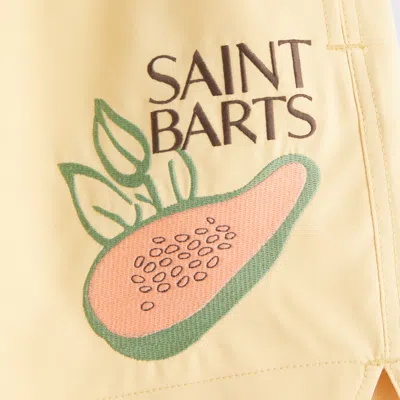 Abercrombie & Fitch Pull-on Embroidered Swim Trunk In Yellow