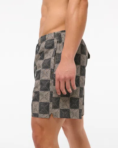 Abercrombie & Fitch Pull-on Seersucker Swim Trunk In Black