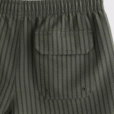 Abercrombie & Fitch Pull-on Wide Seersucker Swim Trunk In Green