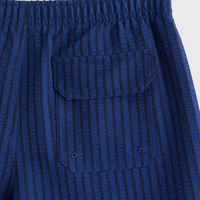 Abercrombie & Fitch Pull-on Wide Seersucker Swim Trunk In Blue