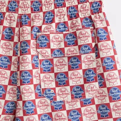 Abercrombie & Fitch Pabst Blue Ribbon Graphic Pull-on Swim Trunk In Blue