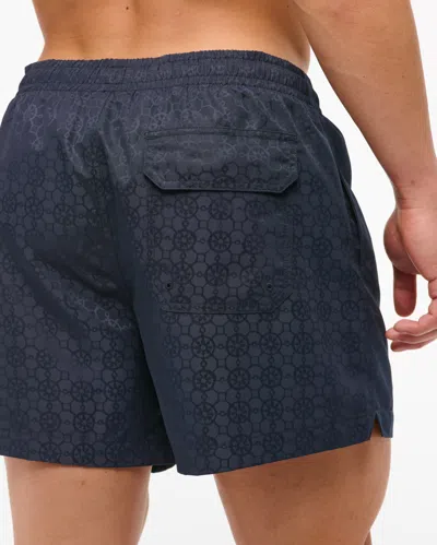 Abercrombie & Fitch Pull-on Jacquard Swim Trunk In Blue