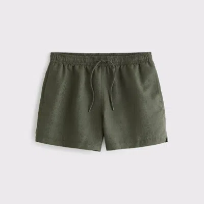 Abercrombie & Fitch Pull-on Jacquard Swim Trunk In Green