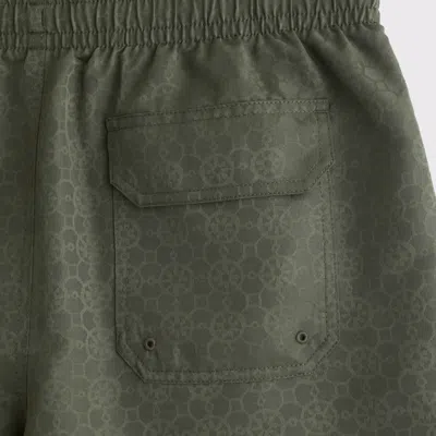 Abercrombie & Fitch Pull-on Jacquard Swim Trunk In Green