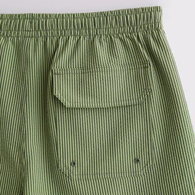 Abercrombie & Fitch Pull-on Seersucker Swim Trunk In Green