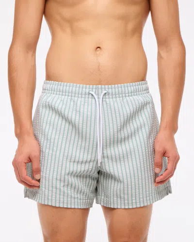 Abercrombie & Fitch Pull-on Wide Seersucker Swim Trunk In Blue