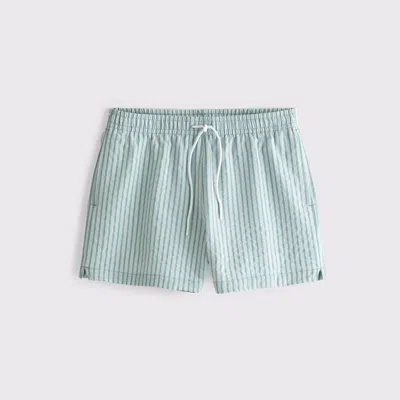 Abercrombie & Fitch Pull-on Wide Seersucker Swim Trunk In Blue