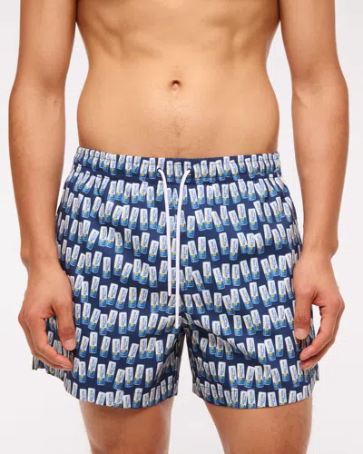 Abercrombie & Fitch Corona Graphic Pull-on Swim Trunk In Multi