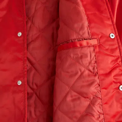 Abercrombie & Fitch Budweiser Varsity Bomber Jacket In Red