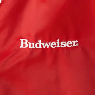 Abercrombie & Fitch Budweiser Varsity Bomber Jacket In Red