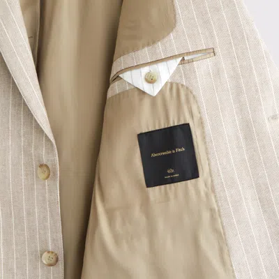 Abercrombie & Fitch The A&f Collins Slim Linen-blend Blazer In Metallic