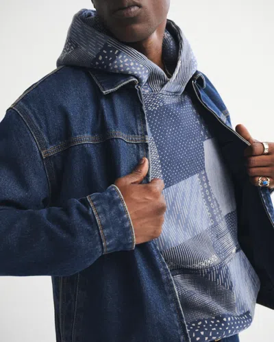 Abercrombie & Fitch Easy Denim Zip Jacket In Blue