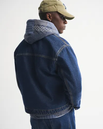 Abercrombie & Fitch Easy Denim Zip Jacket In Blue