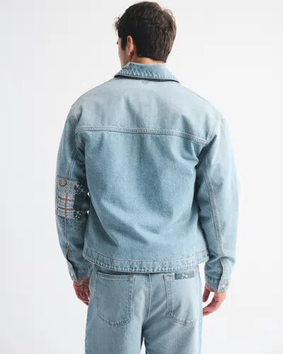 Abercrombie & Fitch Easy Denim Zip Jacket In Brown