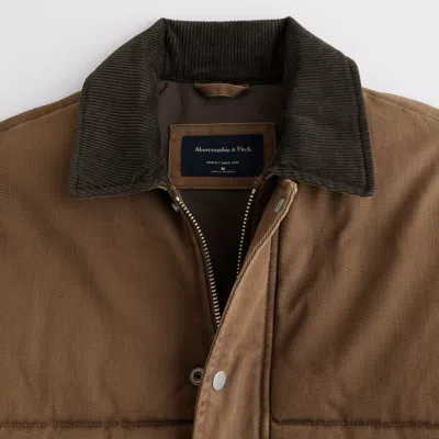 Abercrombie & Fitch Workwear Puffer In Brown