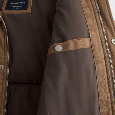 Abercrombie & Fitch Workwear Puffer In Brown
