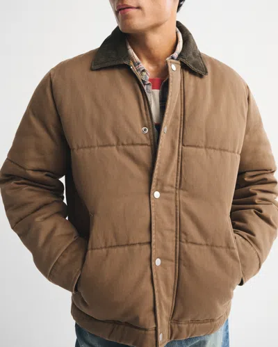 Abercrombie & Fitch Workwear Puffer In Brown