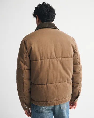 Abercrombie & Fitch Workwear Puffer In Brown