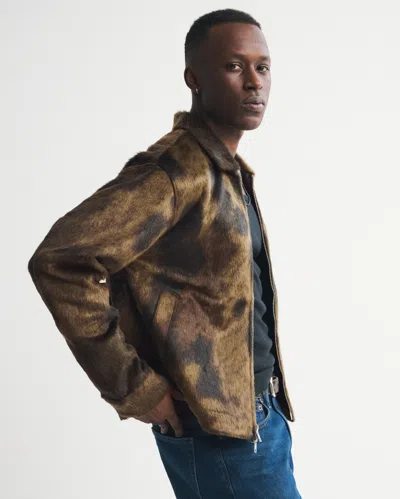 Abercrombie & Fitch Vegan Pony Hair Zip Trucker Jacket