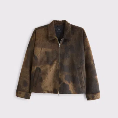 Abercrombie & Fitch Vegan Pony Hair Zip Trucker Jacket
