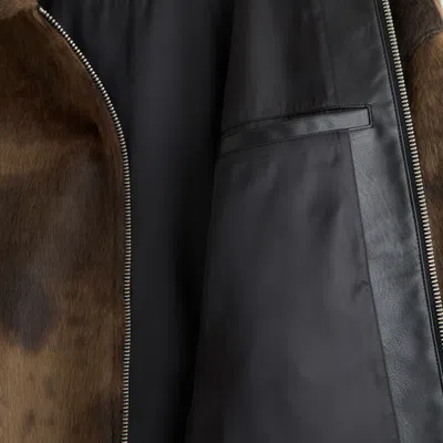 Abercrombie & Fitch Vegan Pony Hair Zip Trucker Jacket