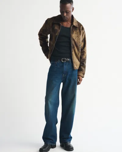 Abercrombie & Fitch Vegan Pony Hair Zip Trucker Jacket