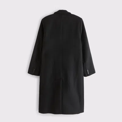 Abercrombie & Fitch Wool-blend Double-breasted Coat In Black