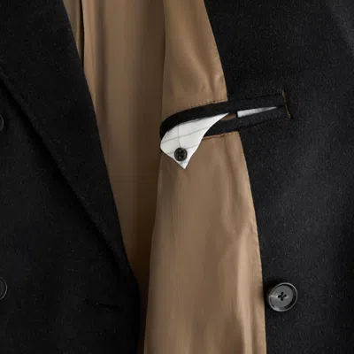 Abercrombie & Fitch Wool-blend Double-breasted Coat In Black