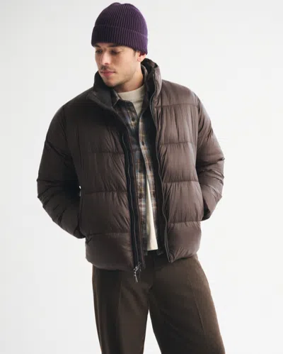 Abercrombie & Fitch A&f Aircloud Mockneck Puffer In Brown