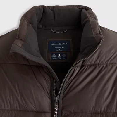 Abercrombie & Fitch A&f Aircloud Mockneck Puffer In Brown