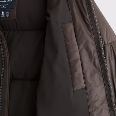 Abercrombie & Fitch A&f Aircloud Mockneck Puffer In Brown